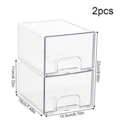 Kelvenix 2pcs Stackable Clear Acrylic Storage Box - thumbnail 2