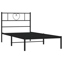 Berkfield Home Metal Bed Frame with Headboard Black 90x190 cm Single - thumbnail 4