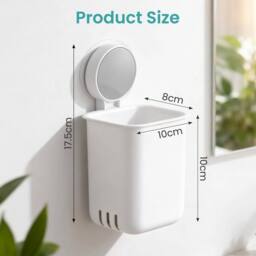 KORVIXA 2 Pack Wall Mounted Toothbrush Holder in White - thumbnail 2