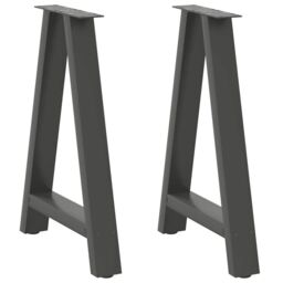 Berkfield Home Coffee Table Legs A-Shaped 2 pcs Anthracite¬†60x(72-73) cm Steel in Black - thumbnail 1