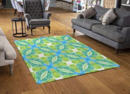 Benjamin Tate Design Green Optimal Boho Chic Rug in Natural - Size: Large - thumbnail 2