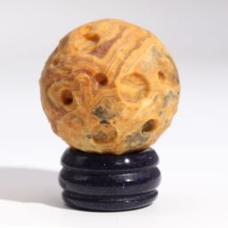 KDMD Crazy Lace Jasper Planet on a Sola Goldstone Stand (MERCURY) in Yellow - thumbnail 2