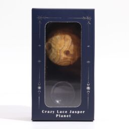 KDMD Crazy Lace Jasper Planet on a Sola Goldstone Stand (MERCURY) in Yellow - thumbnail 3