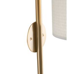Wyld and Coco Wall Lamp Brass Plated Iron Light Fabric Drum Shade Mid Century in Bronze - thumbnail 6