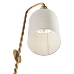 Wyld and Coco Wall Lamp Brass Plated Iron Light Fabric Drum Shade Mid Century in Bronze - thumbnail 5