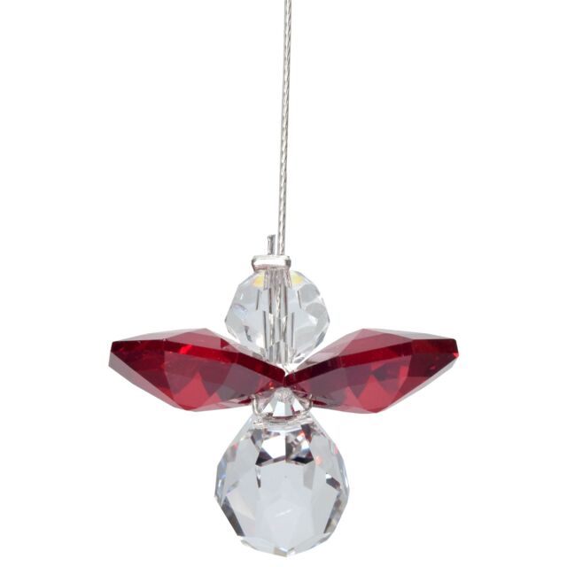 Wild Things Guardian Angel Birthstone Crystal Hanging Decoration Ruby in Red