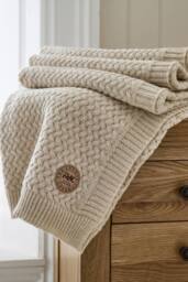 The Lyndon Company Cadenza Knitted Supersoft Yarn Dyed Knit Throw in Cream - Size: 130 cm x 170 cm - thumbnail 3