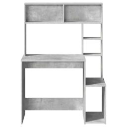 Berkfield Home Desk with Shelves Concrete Grey 100x45x140 cm Engineered Wood - Size: 100 x 45 x 140 cm - thumbnail 4