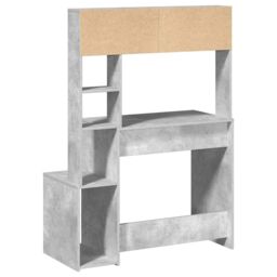 Berkfield Home Desk with Shelves Concrete Grey 100x45x140 cm Engineered Wood - Size: 100 x 45 x 140 cm - thumbnail 6