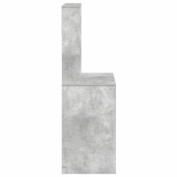 Berkfield Home Desk with Shelves Concrete Grey 100x45x140 cm Engineered Wood - Size: 100 x 45 x 140 cm - thumbnail 5