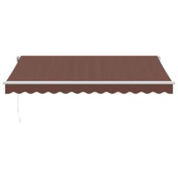 Berkfield Home Manual Retractable Awning with LED Brown 350x250 cm - thumbnail 4