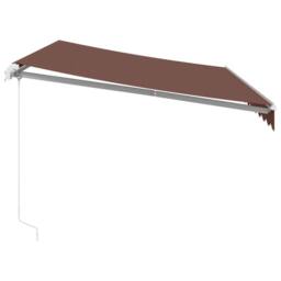 Berkfield Home Manual Retractable Awning with LED Brown 350x250 cm - thumbnail 5
