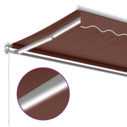Berkfield Home Manual Retractable Awning with LED Brown 350x250 cm - thumbnail 8