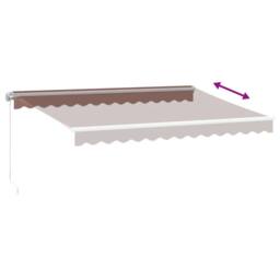 Berkfield Home Manual Retractable Awning with LED Brown 350x250 cm - thumbnail 6