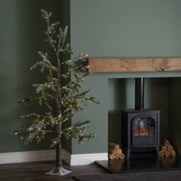 Samuel Alexander 5ft (1.5m) Green Snowy Noel Christmas Tree with Stand. White LEDs - thumbnail 3