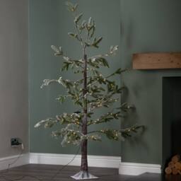 Samuel Alexander 5ft (1.5m) Green Snowy Noel Christmas Tree with Stand. White LEDs - thumbnail 2