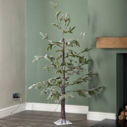 Samuel Alexander 5ft (1.5m) Green Snowy Noel Christmas Tree with Stand. White LEDs - thumbnail 4
