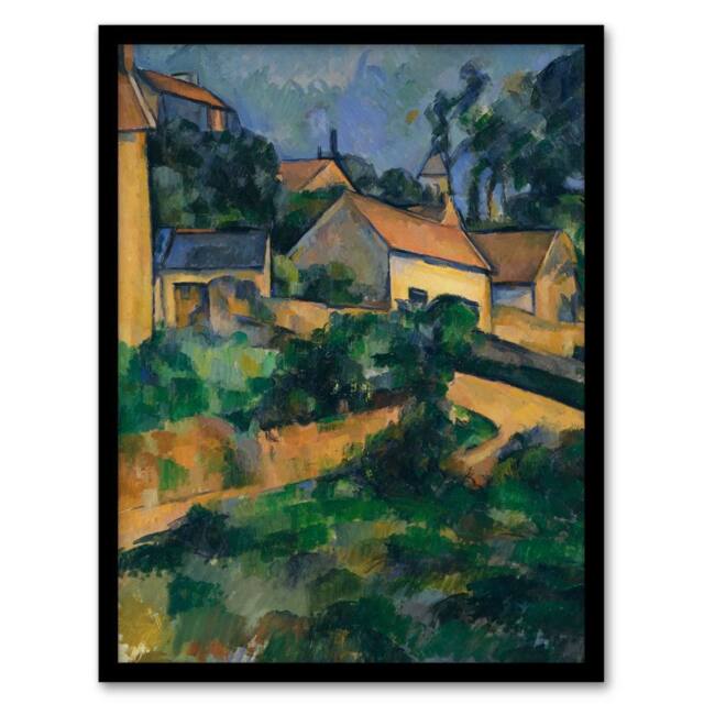 Artery8 Turning Road at Montgeroult Paul Cezanne Framed Wall Art Print - Size: A4 - image 1