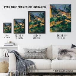 Artery8 Turning Road at Montgeroult Paul Cezanne Framed Wall Art Print - Size: A4 - thumbnail 3