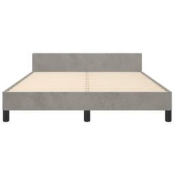 Berkfield Home Bed Frame with Headboard Light Grey 180x200cm Super King Velvet - thumbnail 5