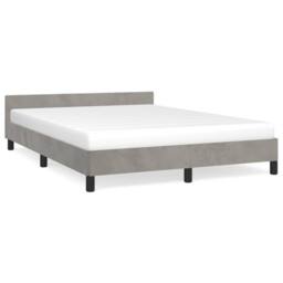 Berkfield Home Bed Frame with Headboard Light Grey 180x200cm Super King Velvet - thumbnail 2