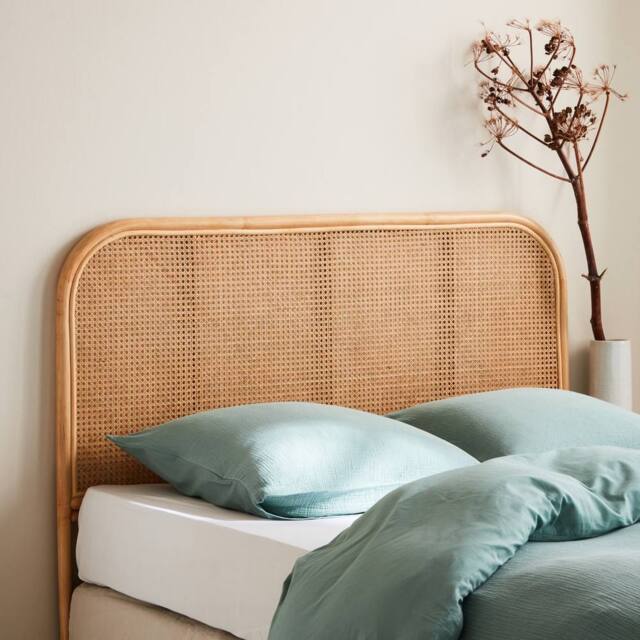 sweeek Natural rattan & cane headboard in Brown - Size: Double - image 1