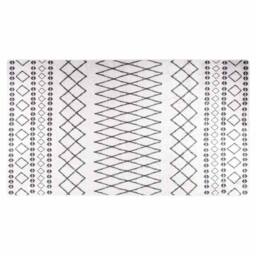 Berkfield Home Rug Washable 190x300 cm Black & White Anti Slip - Size: 100 cm diameter - thumbnail 3