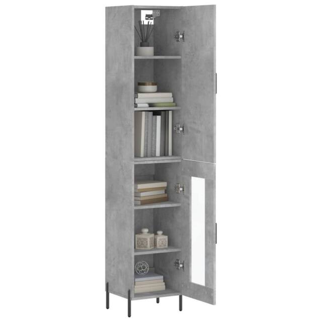 Berkfield Home Highboard Concrete Grey 34.5x34x180 cm Engineered Wood - image 1