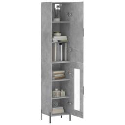 Berkfield Home Highboard Concrete Grey 34.5x34x180 cm Engineered Wood