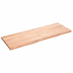 Berkfield Home Table Top Light Brown 140x50x(2-4) cm Treated Solid Wood Oak - thumbnail 1