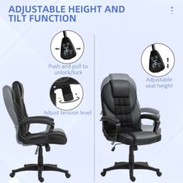 HOMCOM Executive Office Chair High Back Computer Chair with Armrests Black - Size: 120 - thumbnail 4