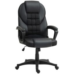 HOMCOM Executive Office Chair High Back Computer Chair with Armrests Black - Size: 120 - thumbnail 2