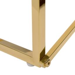 Wyld and Coco Modern Rectangular Coffee Table White Tempered Glass Gold Legs - thumbnail 6