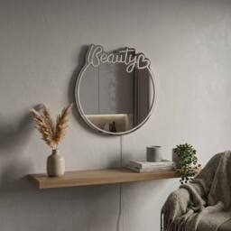 Garden Greatness Light Up Neon Beauty Wall Mirror in White - thumbnail 2