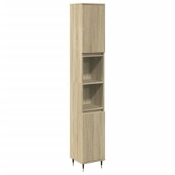 Berkfield Home 3 Piece Bathroom Furniture Set Sonoma Oak Engineered Wood in Brown - thumbnail 4