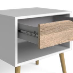 Wyld Haus Sapporo Bedside Table White & Natural Oak 1 Drawer - thumbnail 6