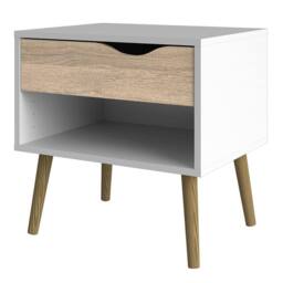 Wyld Haus Sapporo Bedside Table White & Natural Oak 1 Drawer - thumbnail 8
