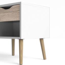 Wyld Haus Sapporo Bedside Table White & Natural Oak 1 Drawer - thumbnail 7