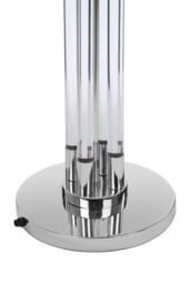 Orsina Tall Floor Lamp With Acrylic Tubular Base, Grey Fabric Shade Lighting For Living Room, Nickel Standing Lamp in Silver - thumbnail 4