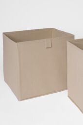 OHS Pack of 6 Plain Folding Storage Boxes in Beige - thumbnail 2