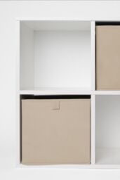 OHS Pack of 6 Plain Folding Storage Boxes in Beige - thumbnail 3