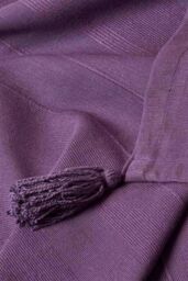 Homescapes Cotton Rajput Ribbed Throw in Purple - Size: 225 cm x 255 cm - thumbnail 5