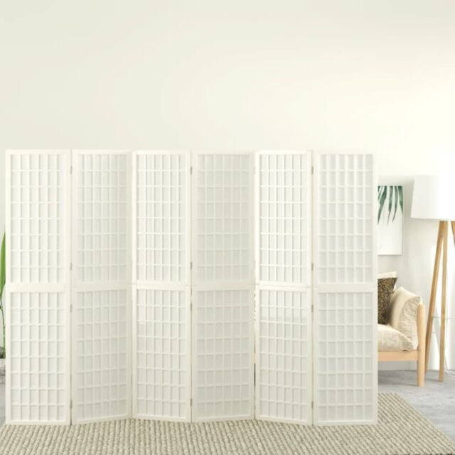 Berkfield Home Folding 6-Panel Room Divider Japanese Style 240x170 cm White - image 1