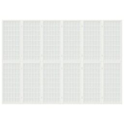 Berkfield Home Folding 6-Panel Room Divider Japanese Style 240x170 cm White - thumbnail 3