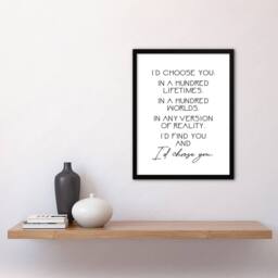 Artery8 Would Choose You In Hundred Lifetimes Love Modern Framed Art Print in White - Size: A4 - thumbnail 4