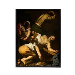 "Artery8 Crucifixion of St. Peter Caravaggio Framed Canvas Wall Art Print in Brown - Size: W12"" x H16""" - thumbnail 1