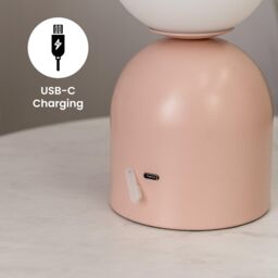 ValueLights Marlow Rechargeable LED Portable Touch Table Lamp in Dusty Pink - thumbnail 4