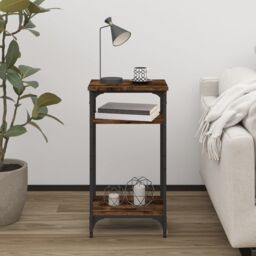 Berkfield Home Side Table Smoked Oak 40x30x75 cm Engineered Wood in Brown - Size: 40 x 30 x 75 cm - thumbnail 3