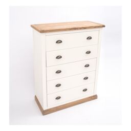 Cabinet Bits Tropea 5 Drawer Chest of Drawers Brass Cup Handle in Off-White - thumbnail 4