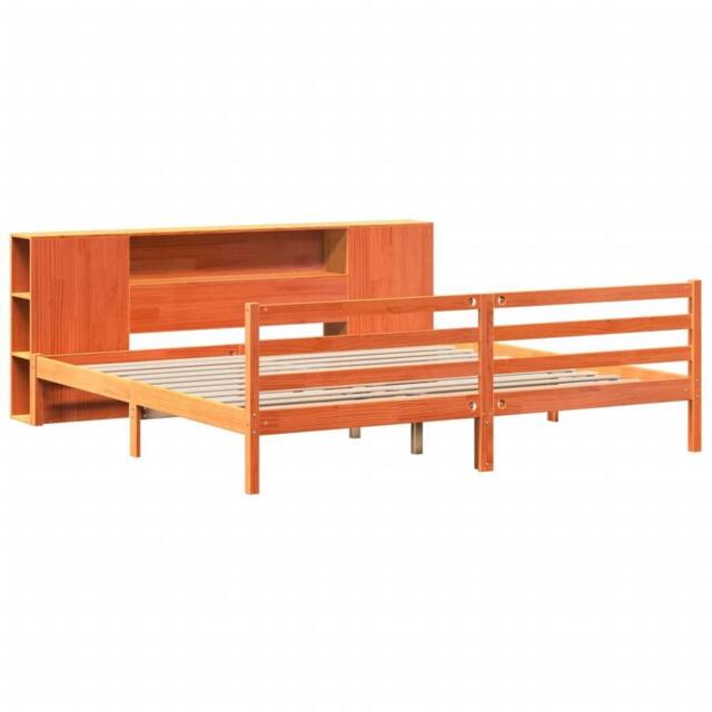 Berkfield Home Decorative Bookcase Bed without Mattress Wax Brown 200x200 cm Sol - image 1